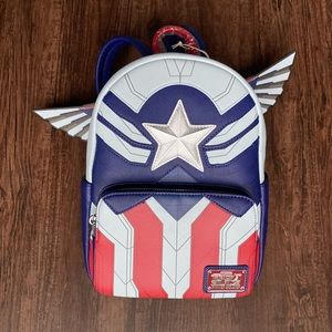 NWT Loungefly Disney Falcon Captain America Cosplay Mini Backpack